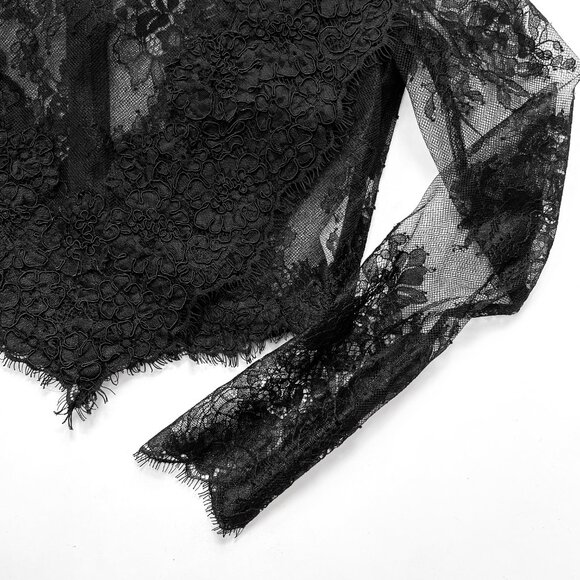 Zimmermann Sensory Floral Embroidered Lace Top Black Size AU 0 US 4 - Picture 5 of 12